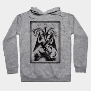 Baphomet bass guitar black transparent Hoodie